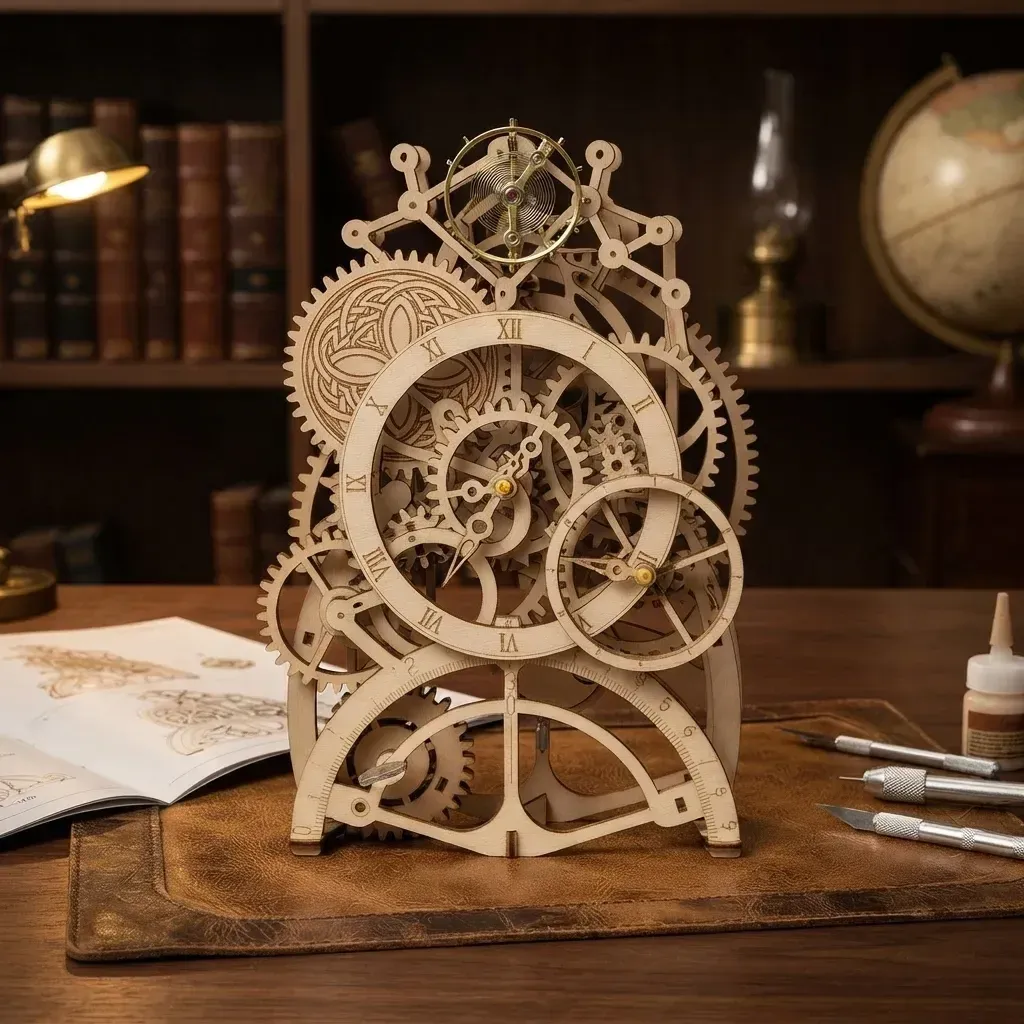 Wooden Mechanical Puzzles Pendulum Clock