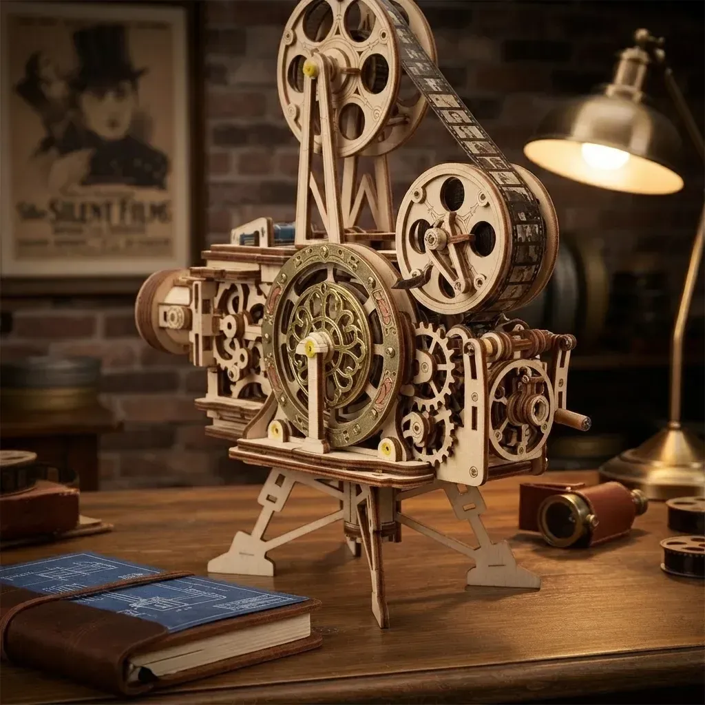 Wooden Mechanical Puzzles Vintage Vitascope