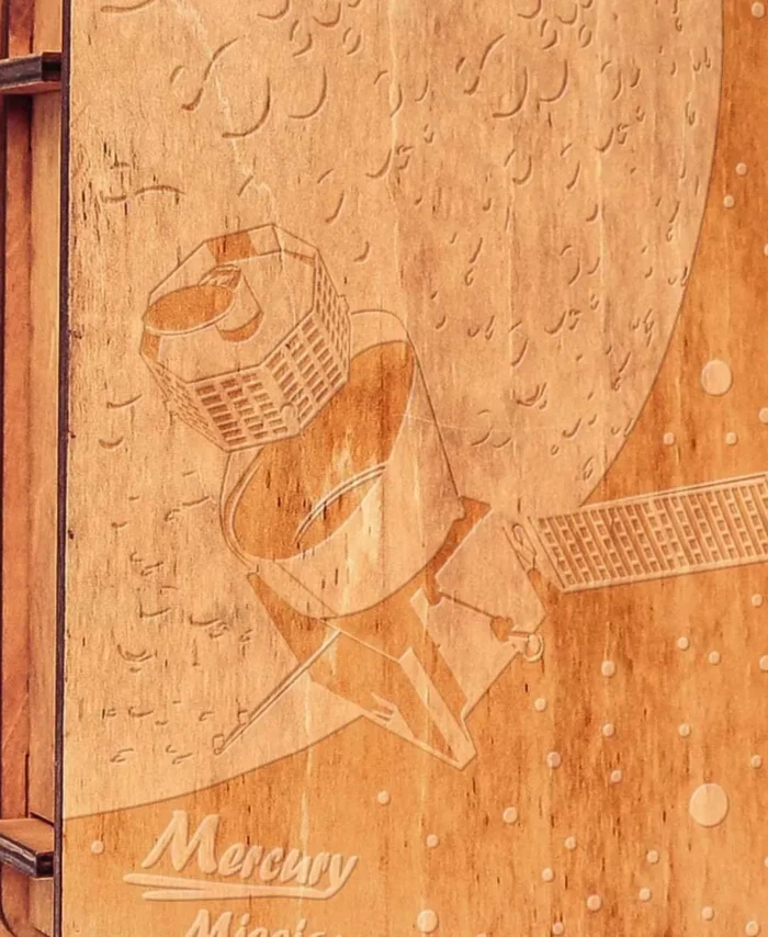 Mercury Orbit Wooden Puzzle Box Decorative Room Accent